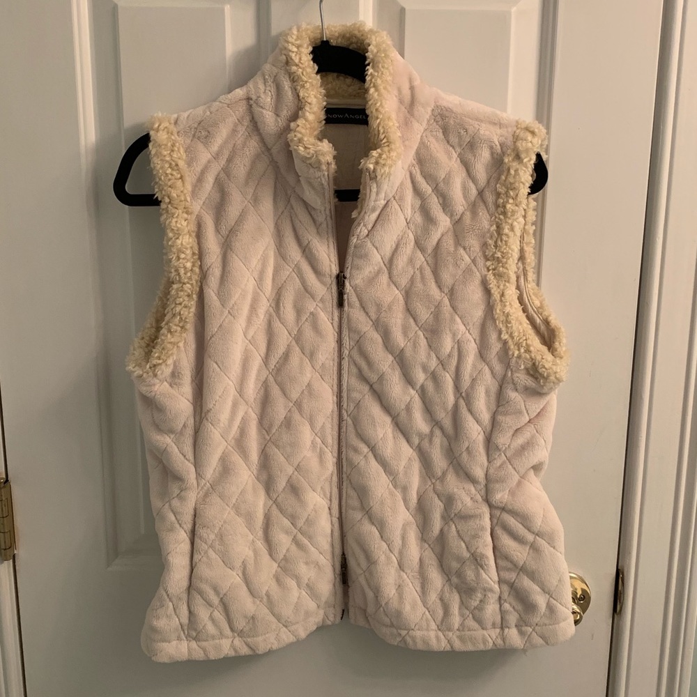 Two way zip soft fleece trimmed vest